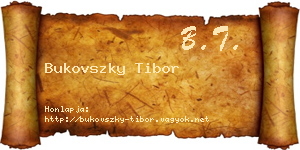 Bukovszky Tibor névjegykártya